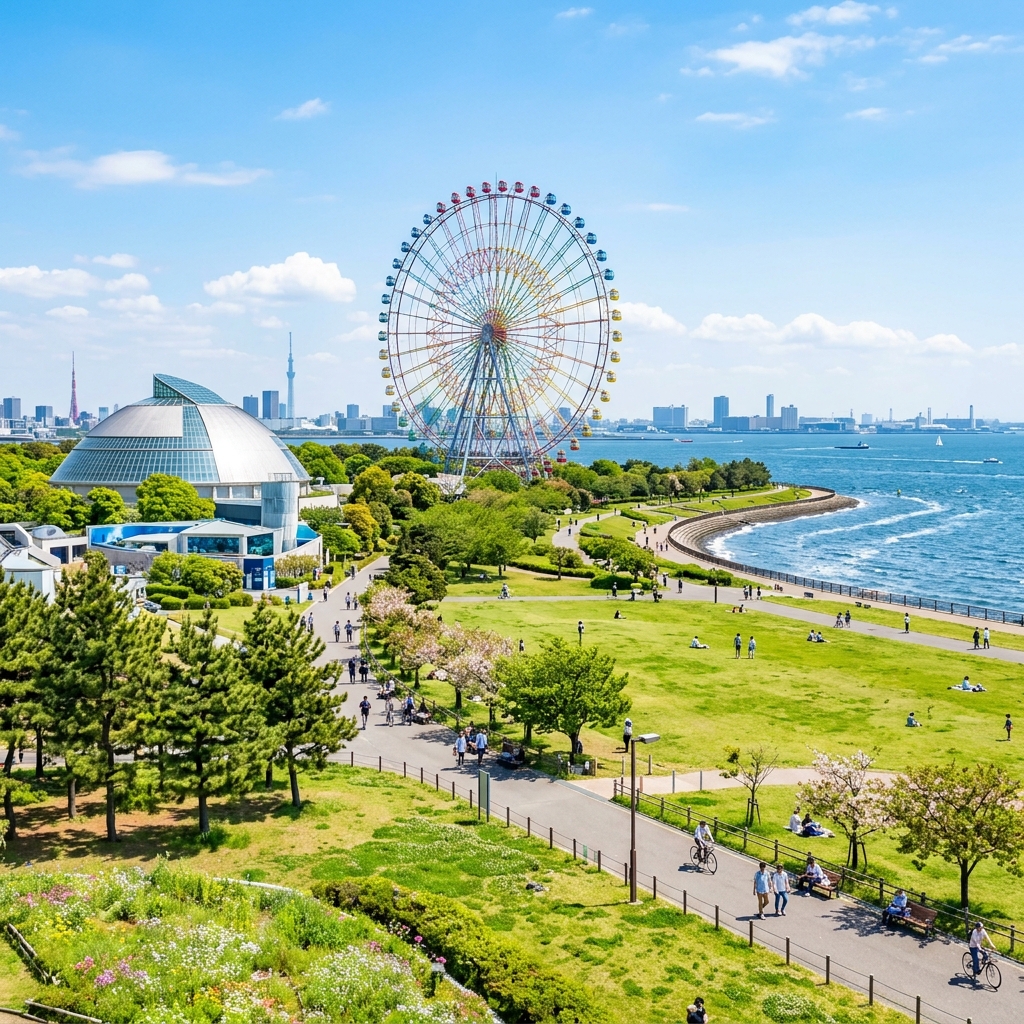 葛西：東京湾を望む葛西臨海公園。大観覧車と水族園を巡るシーサイド散歩